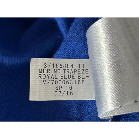 Banana Republic Trapeze V-Neck Merino Wool Long Sleeve Sweater in Blue - Sz M - Picture 5 of 5